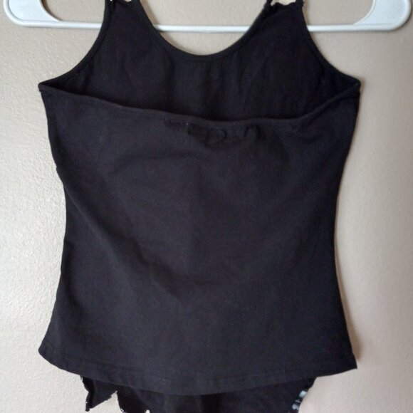 VOICE Backless Black/Pink/White Hibiscus 🌺 Flower Tank with Sequins Women's M - Picture 8 of 9